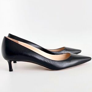 Jimmy Choo Romy 40 Black Leather Kitten Heels EU 37.5 US 7.5 Made in Italy